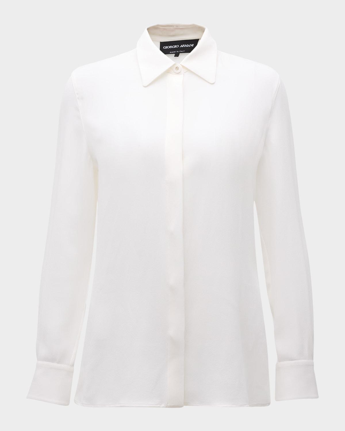 classic button down silk blouse