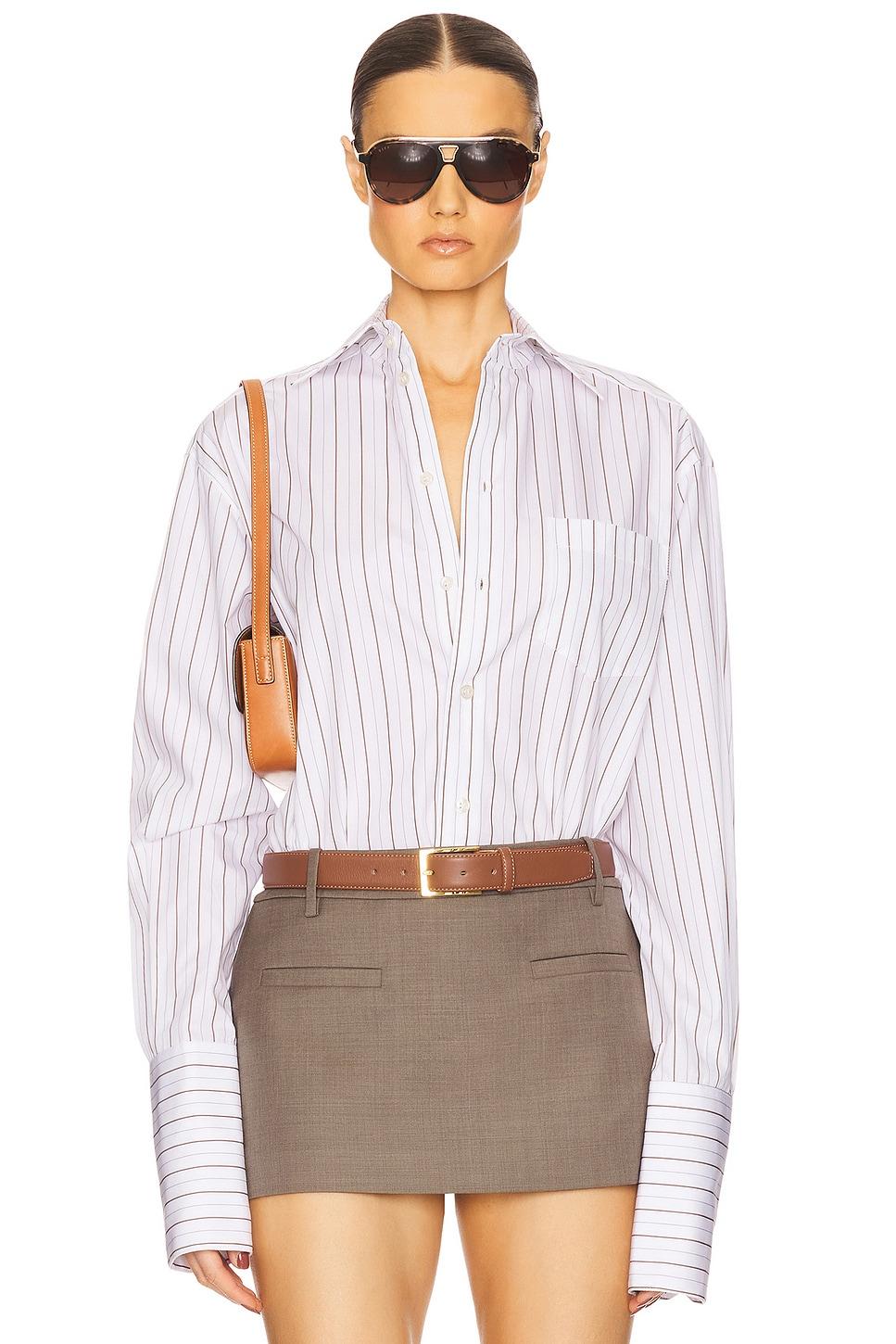 classic fit stripe poplin shirt