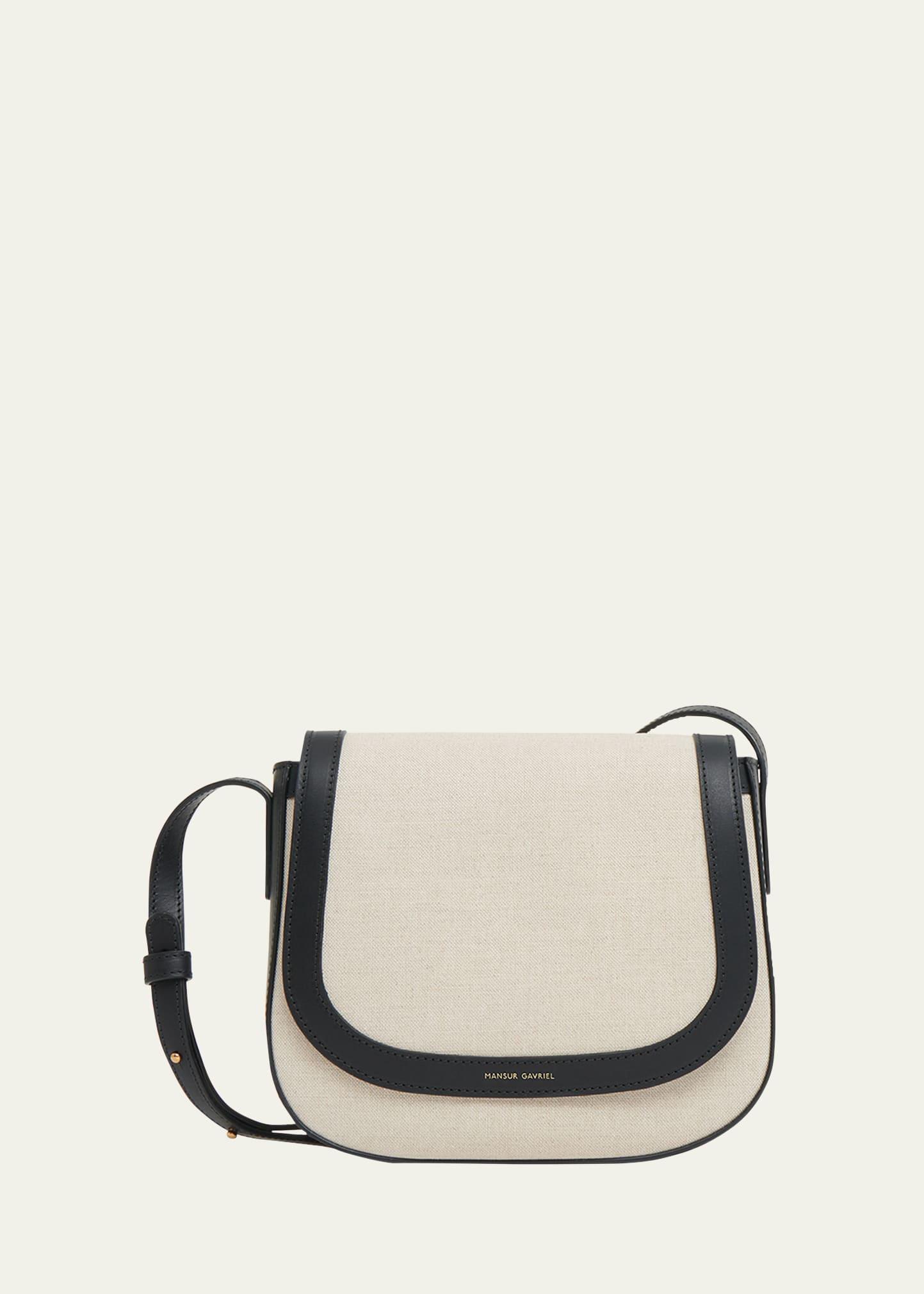 classic flap canvas & leather crossbody bag