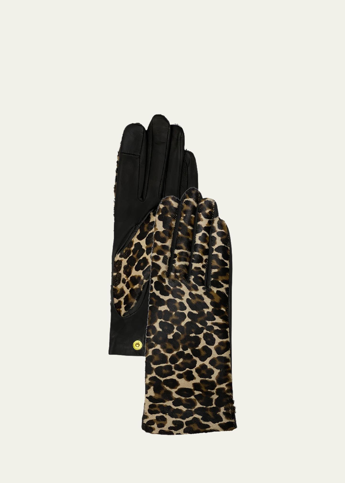 classic hair on leather gloves