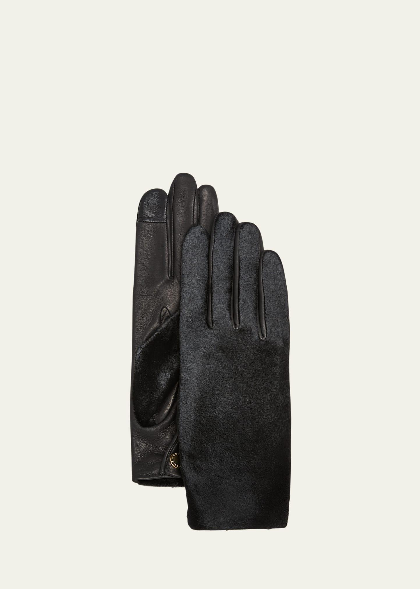 classic hair on leather gloves