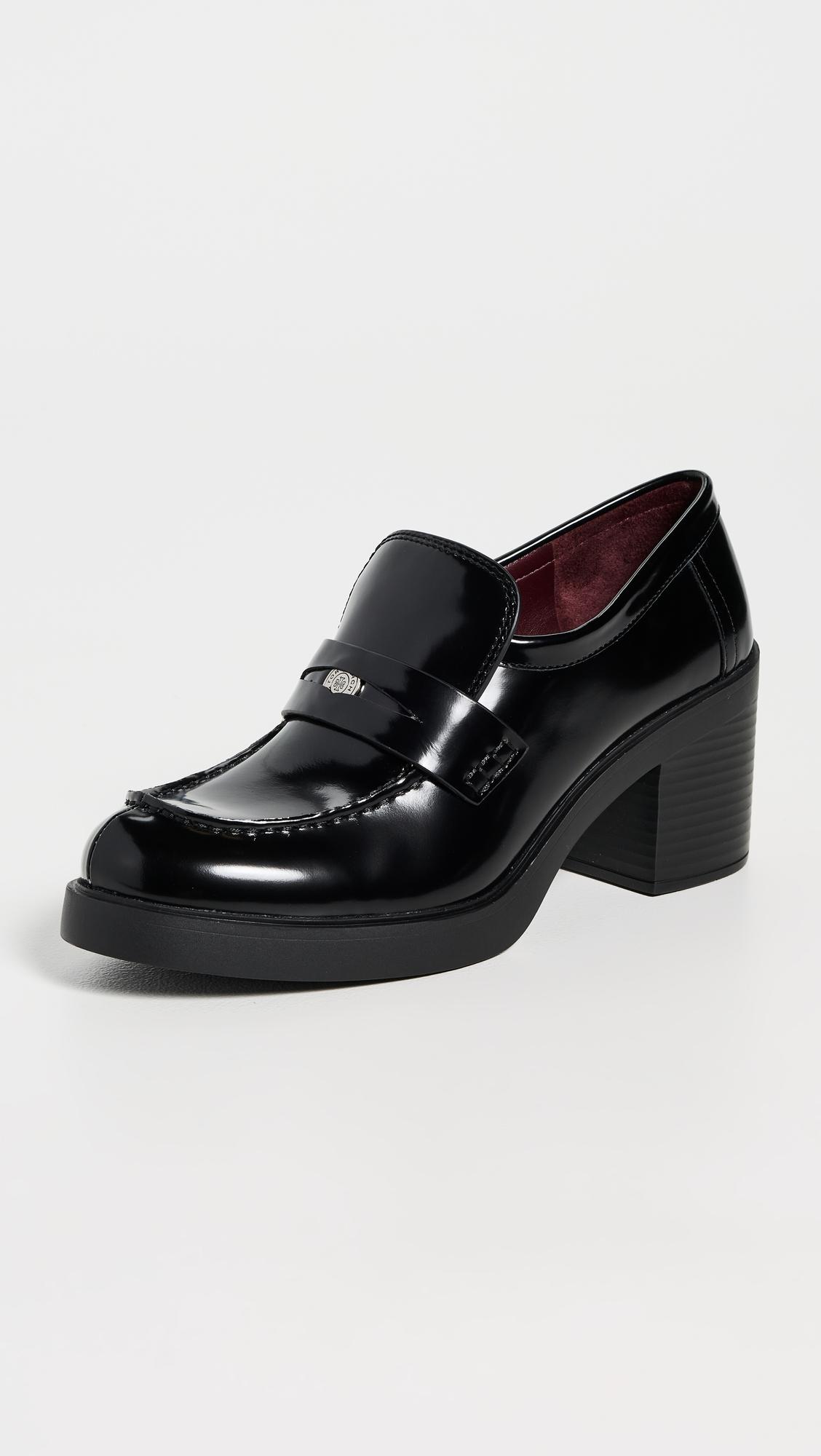 classic heeled lug loafers