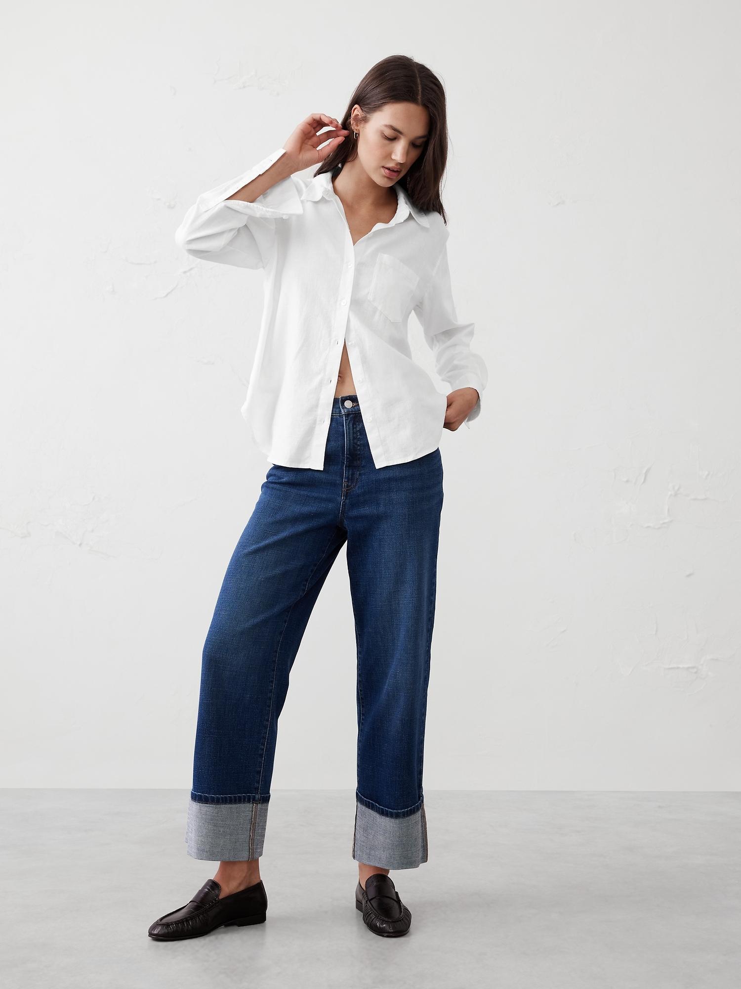 classic linen-blend shirt