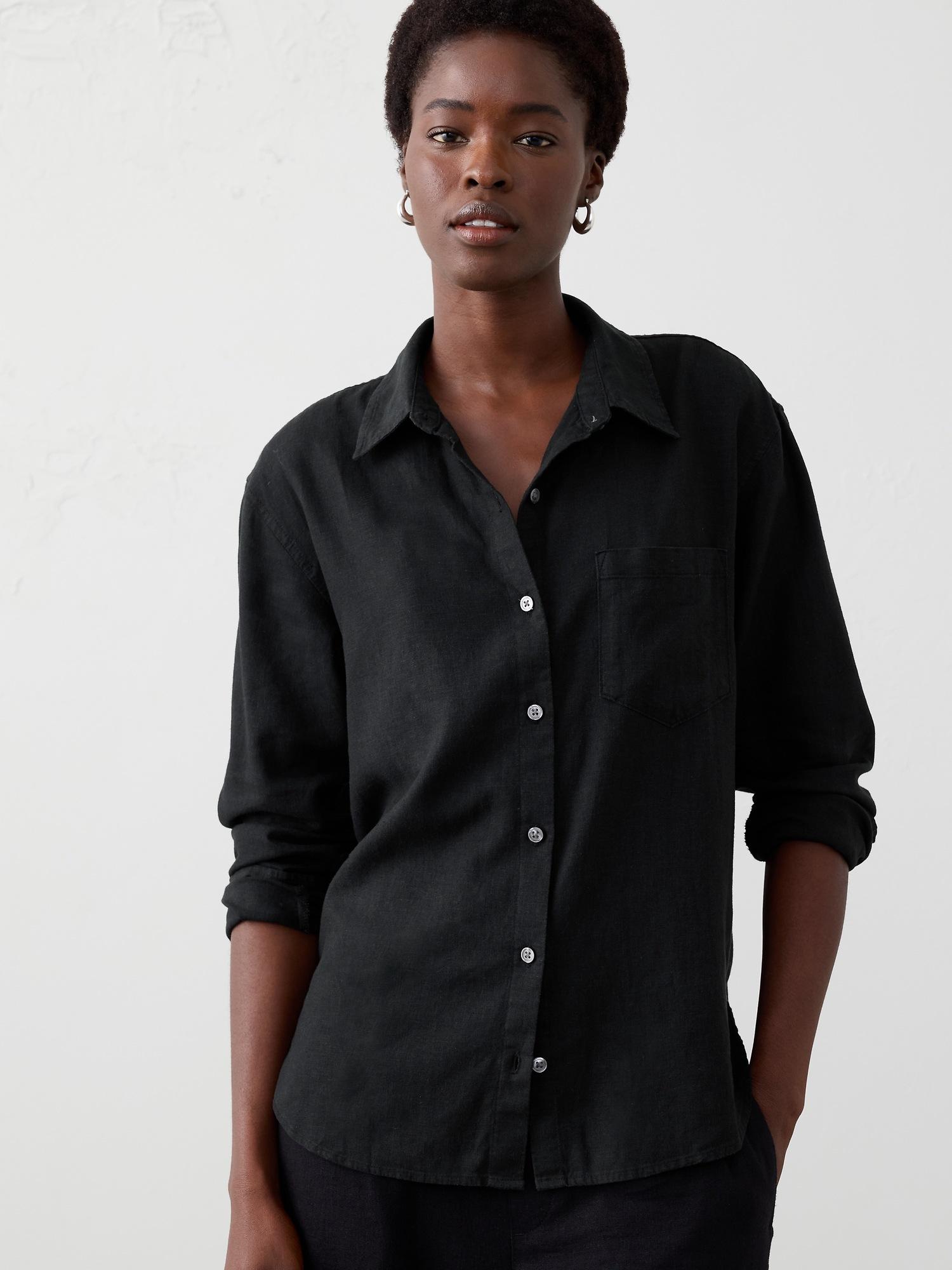 classic linen-blend shirt