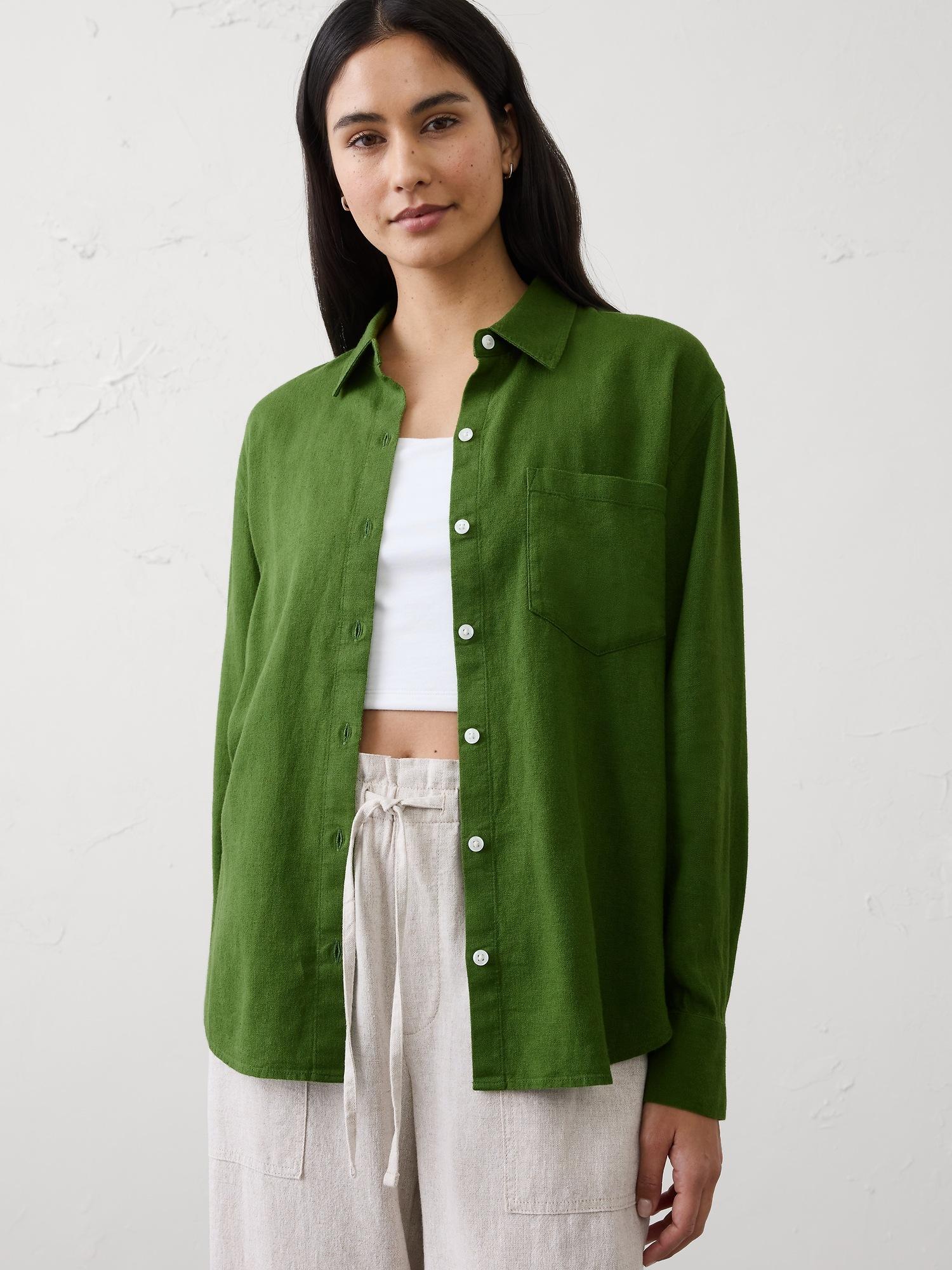 classic linen-blend shirt