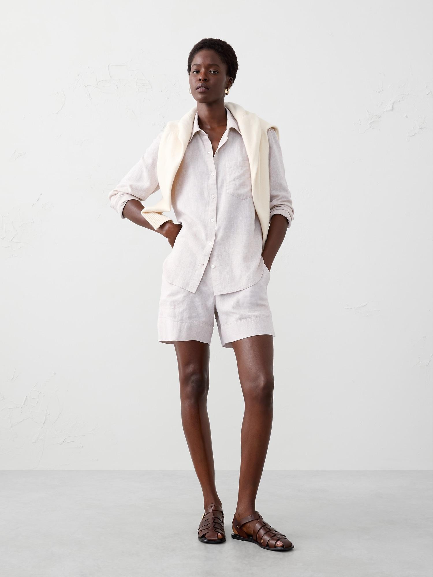 classic linen-blend shirt