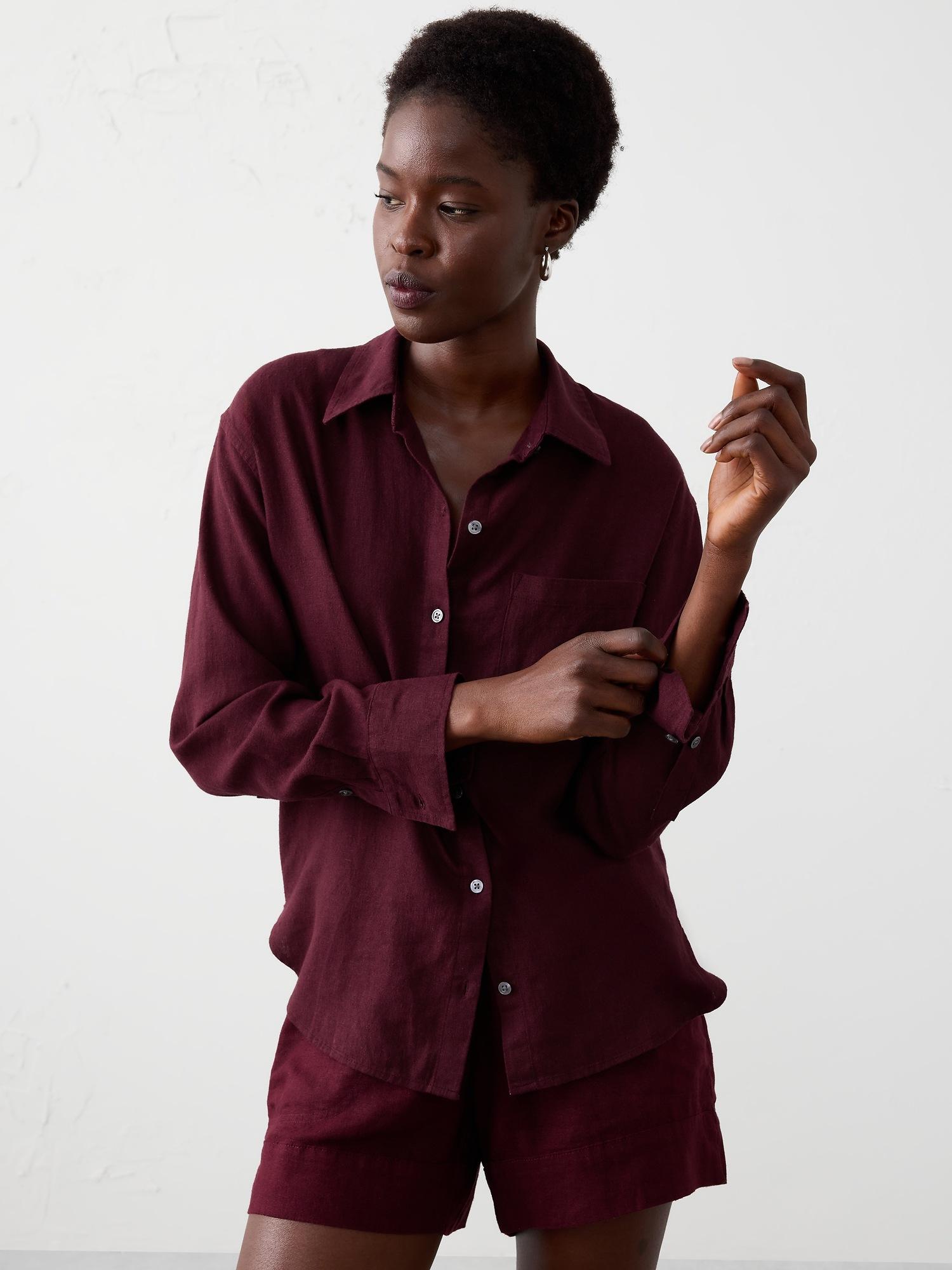 classic linen-blend shirt