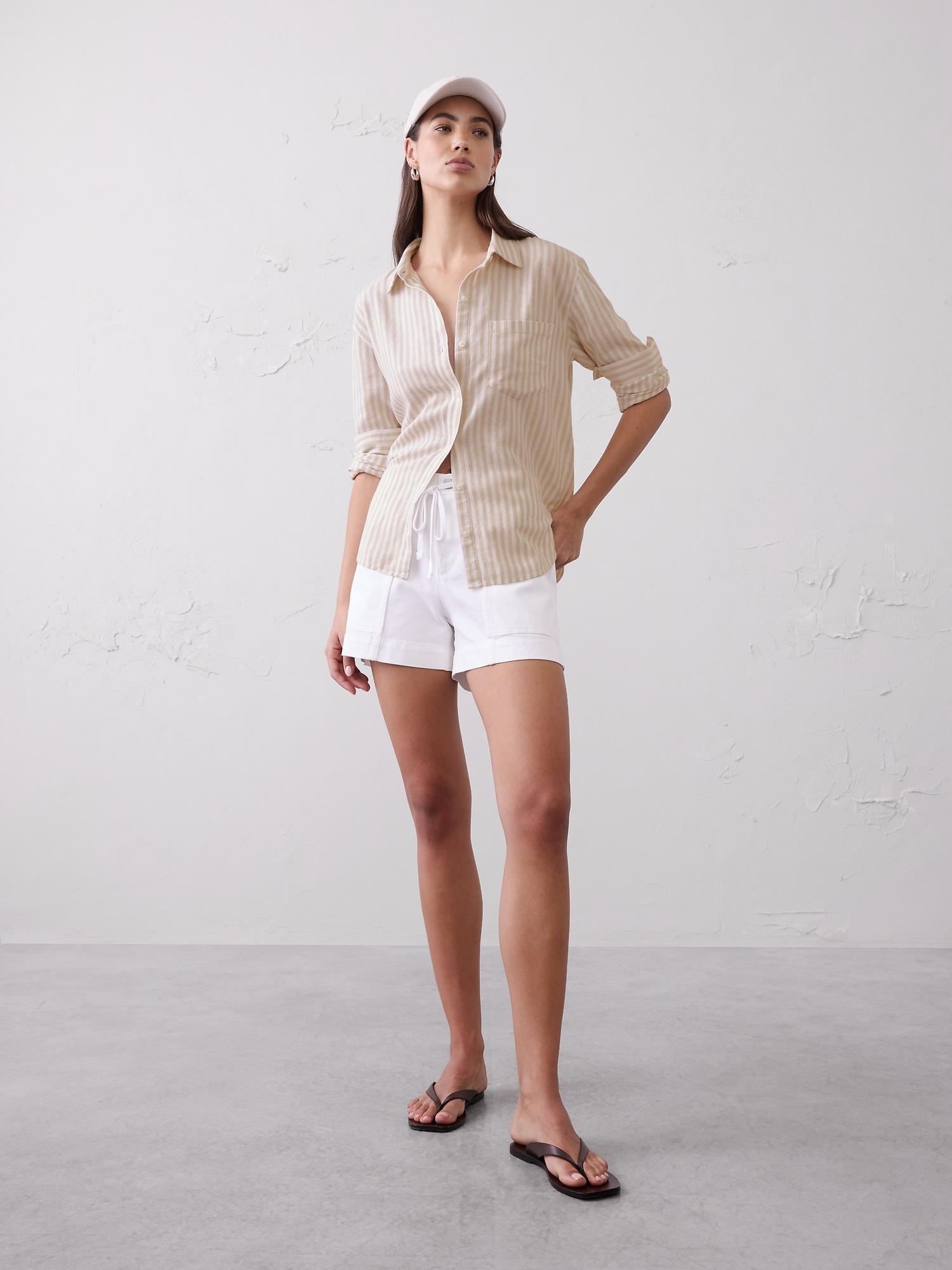 classic linen-blend shirt