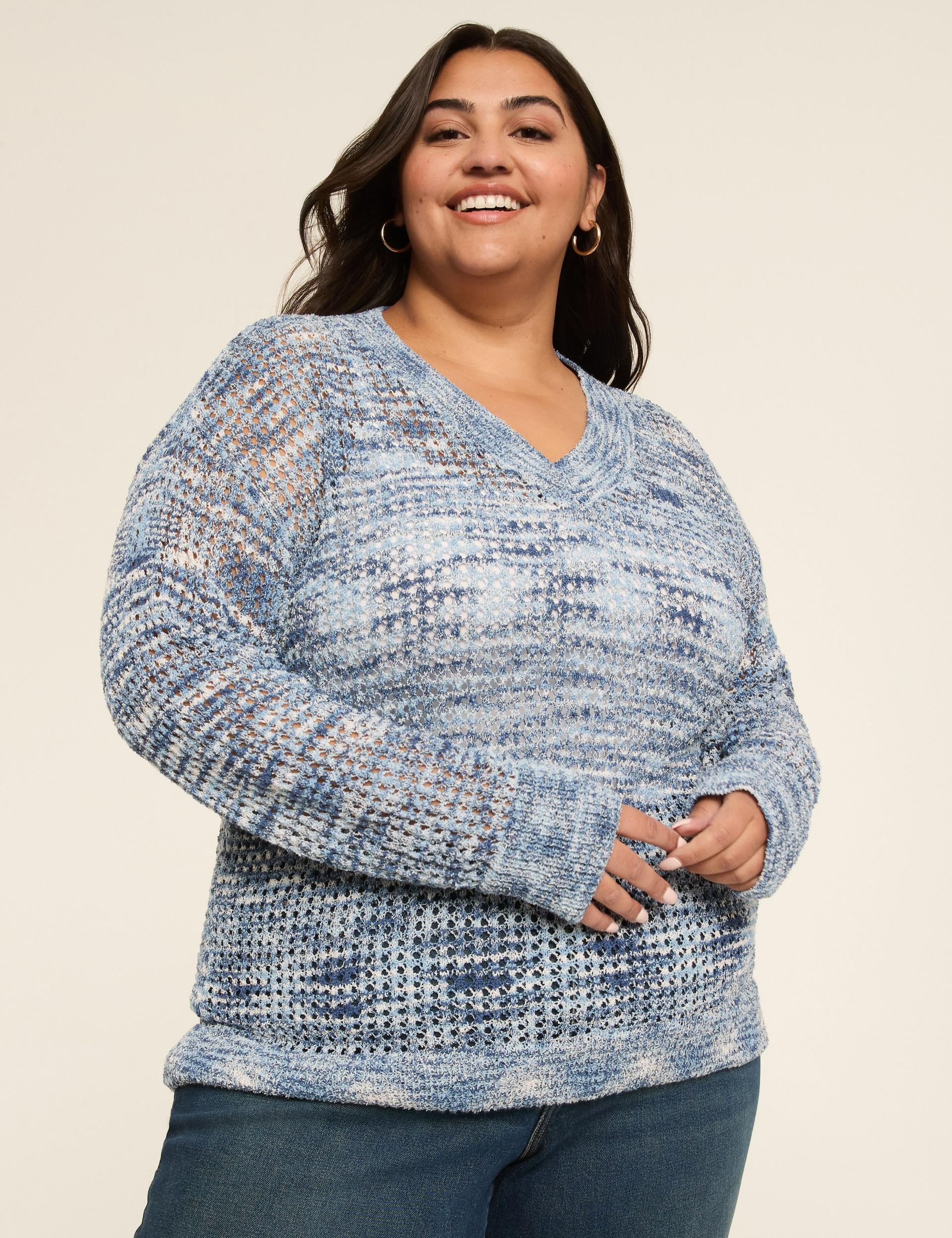 classic long sleeve v-neck sweater