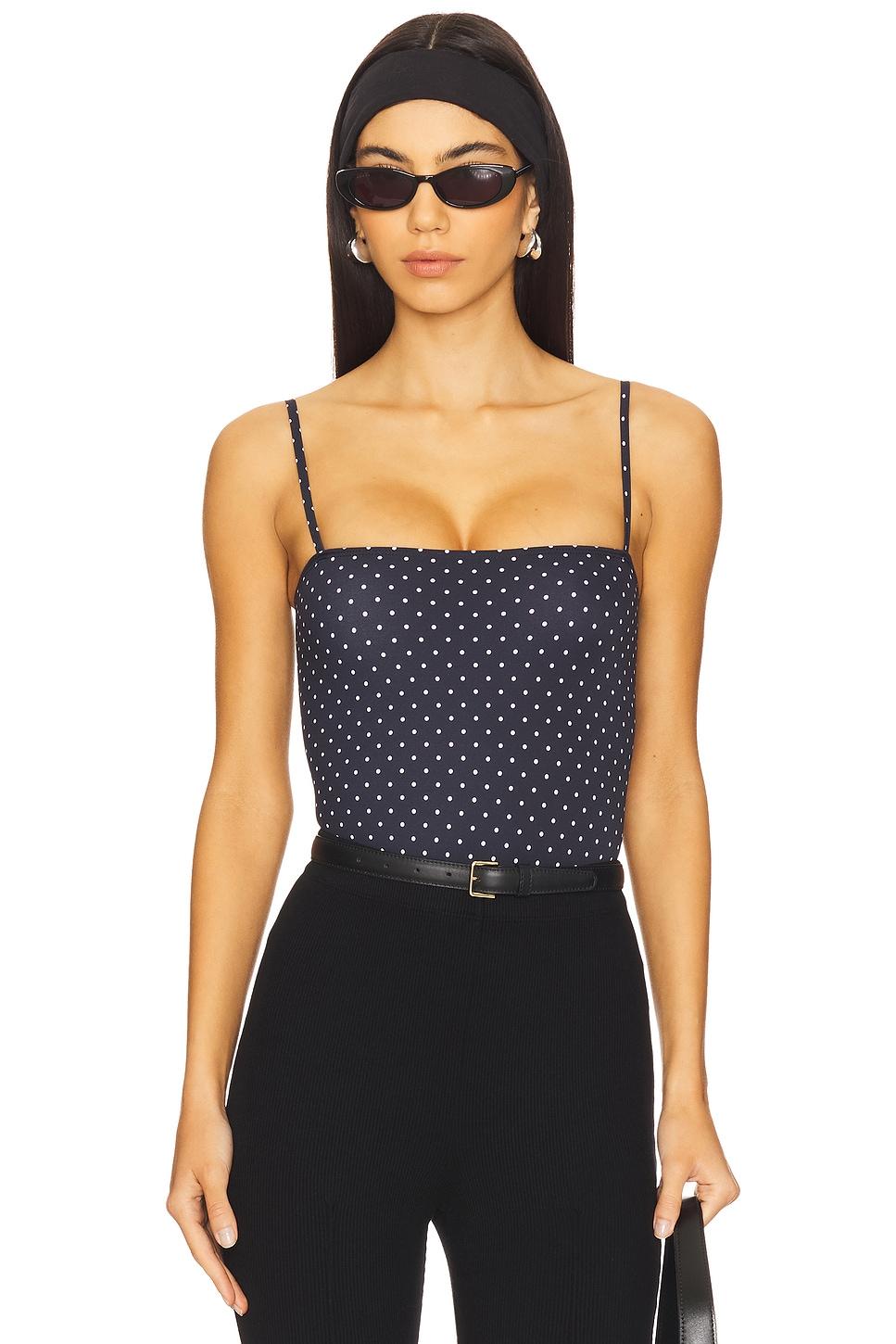 classic print straight cami bodysuit