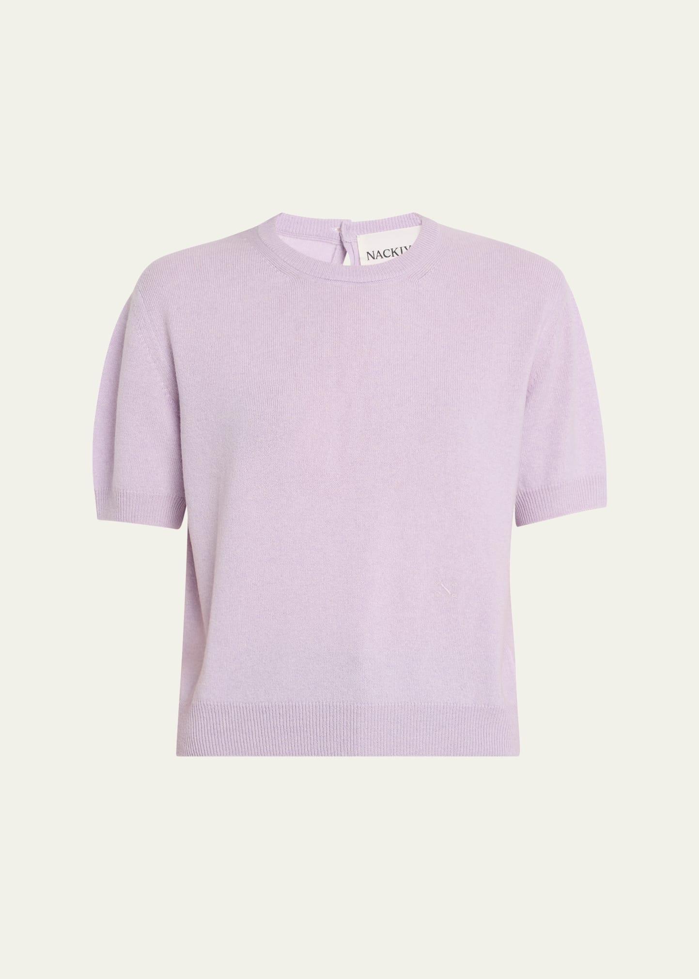 classic short-sleeve cashmere sweater