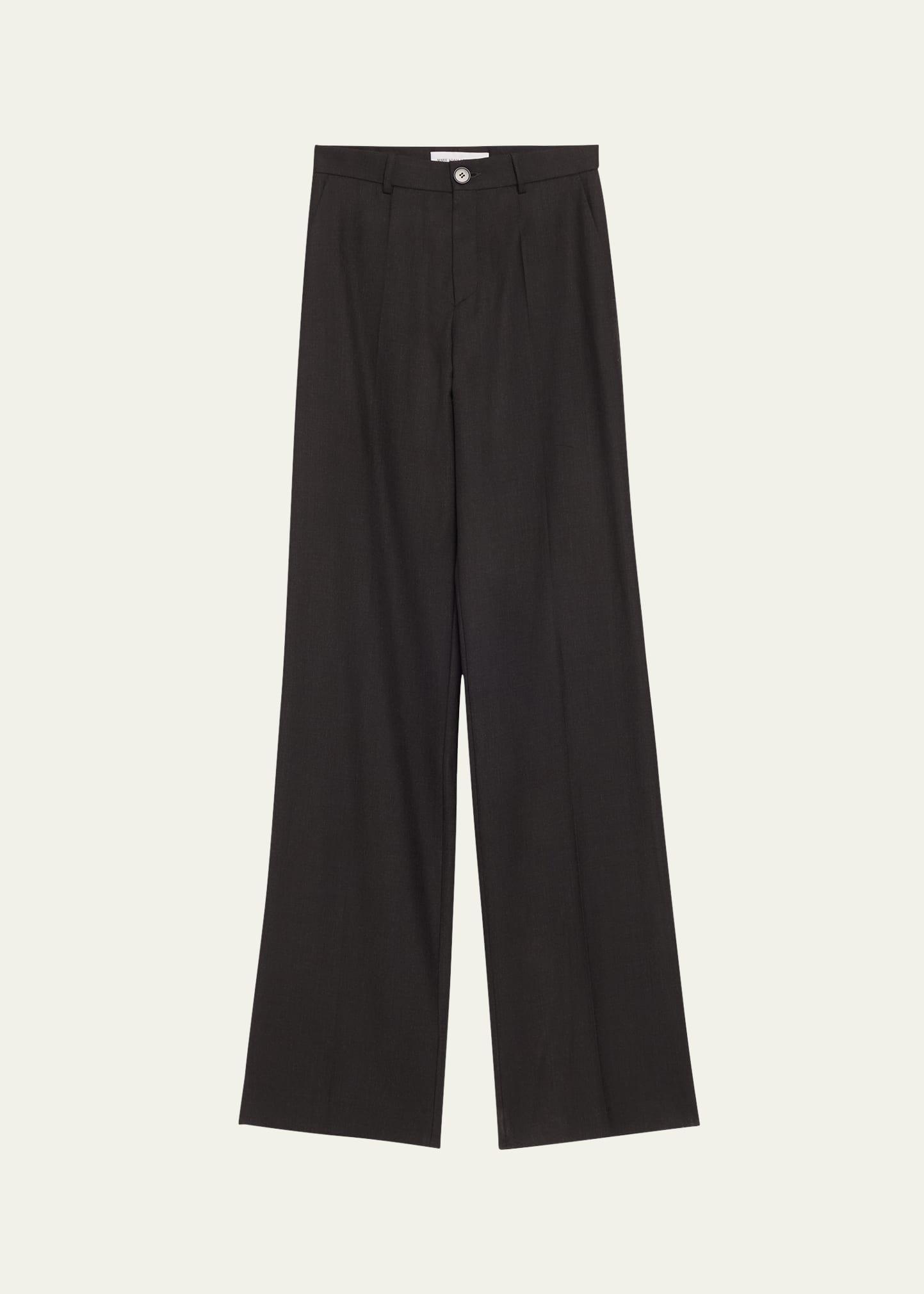 classic straight leg wool pants