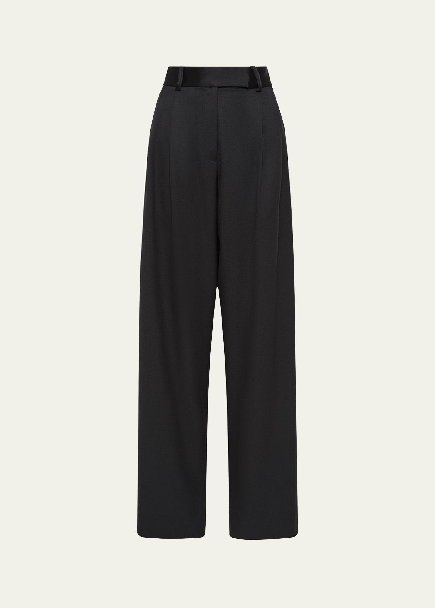 classico pleated straight-leg tux trousers