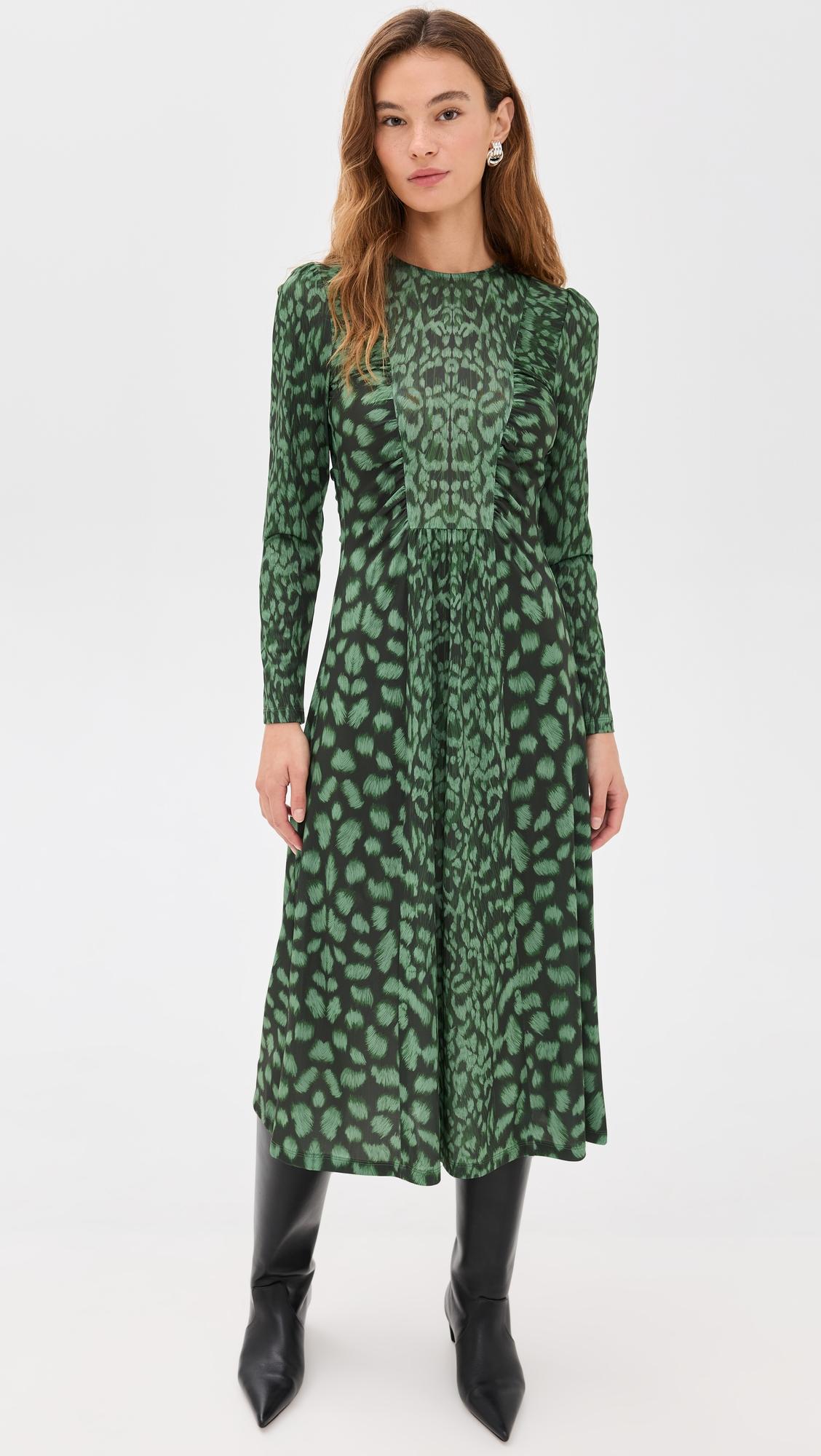 claude long sleeve midi dress