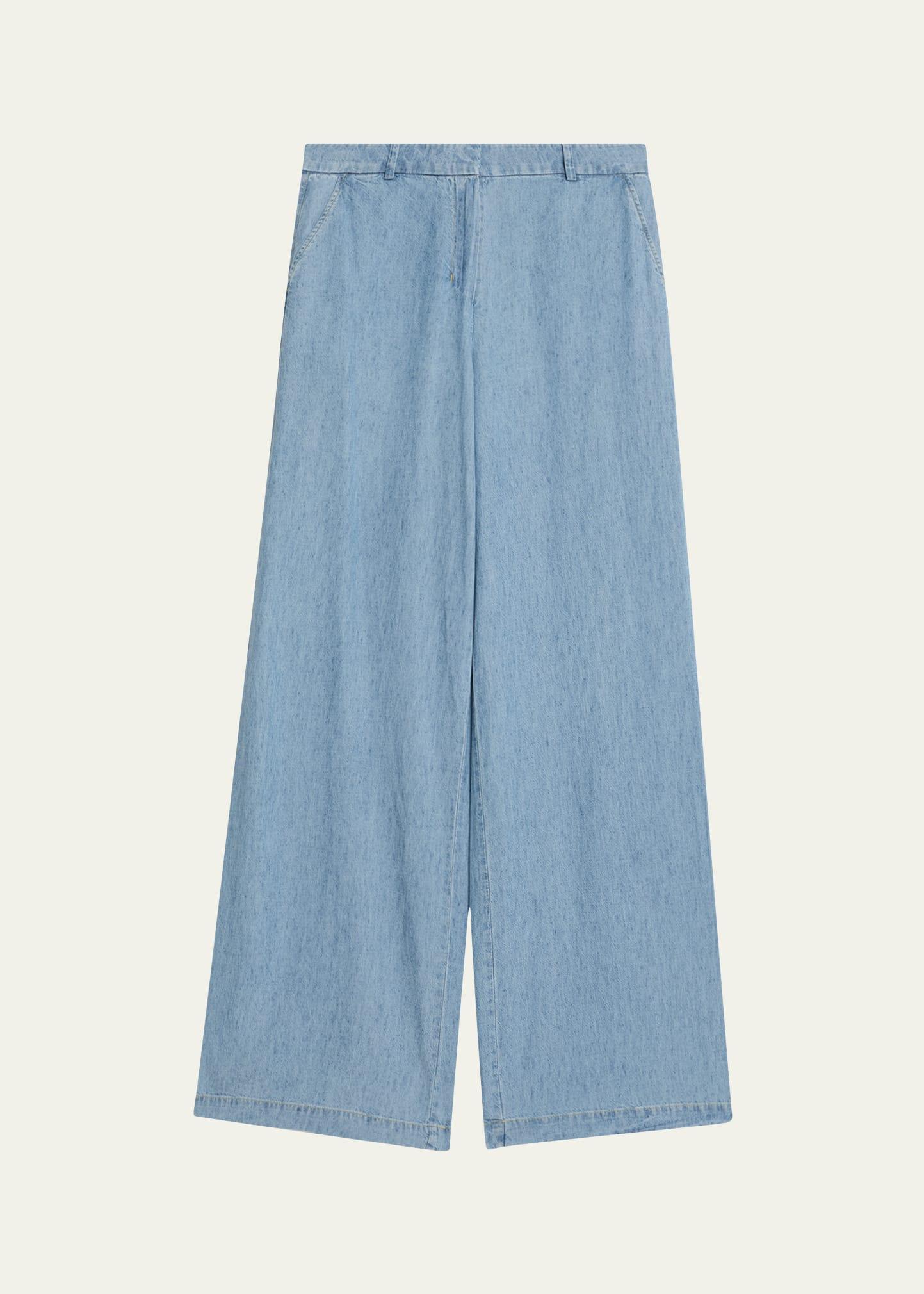 claude wide-leg denim pants