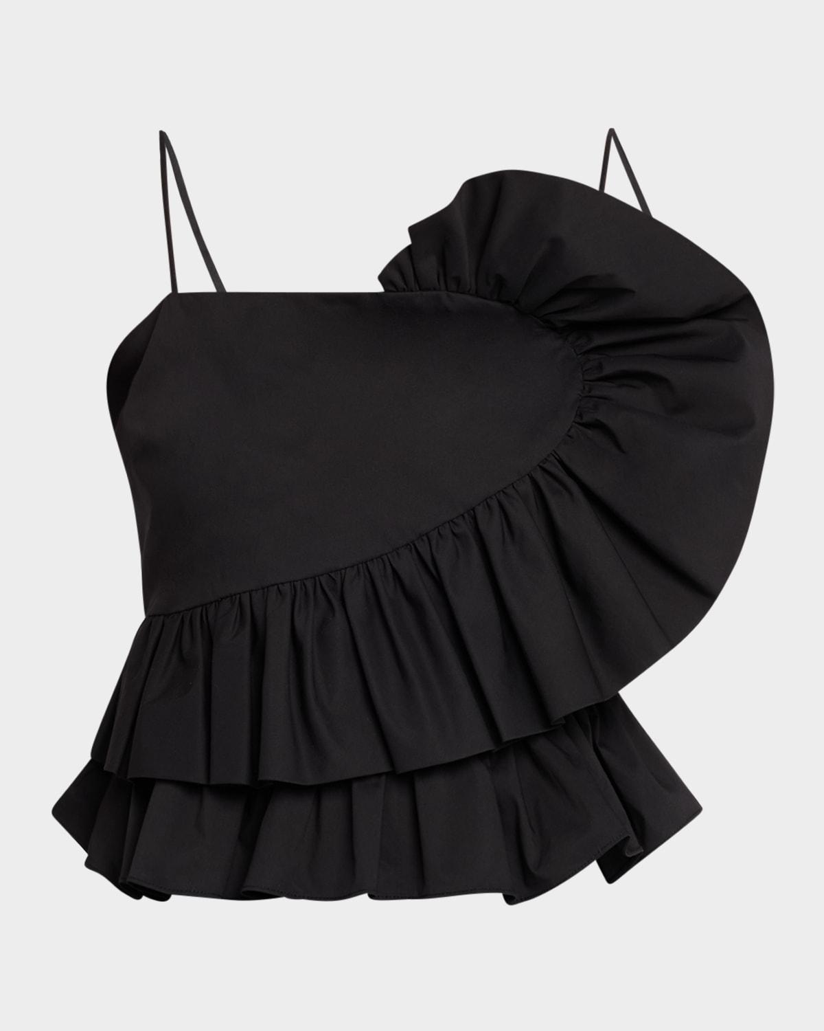 claudette architectural ruffle top