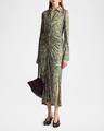 claudia abstract gathered waist dress