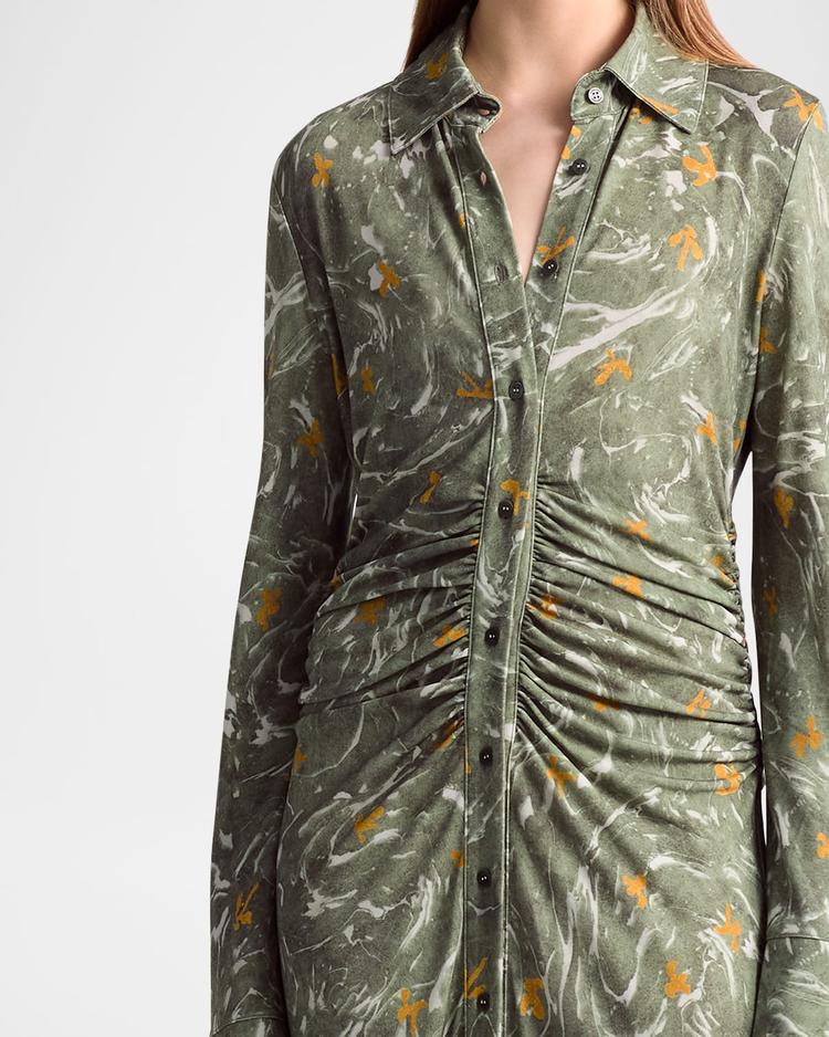 claudia abstract gathered waist dress
