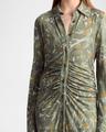claudia abstract gathered waist dress