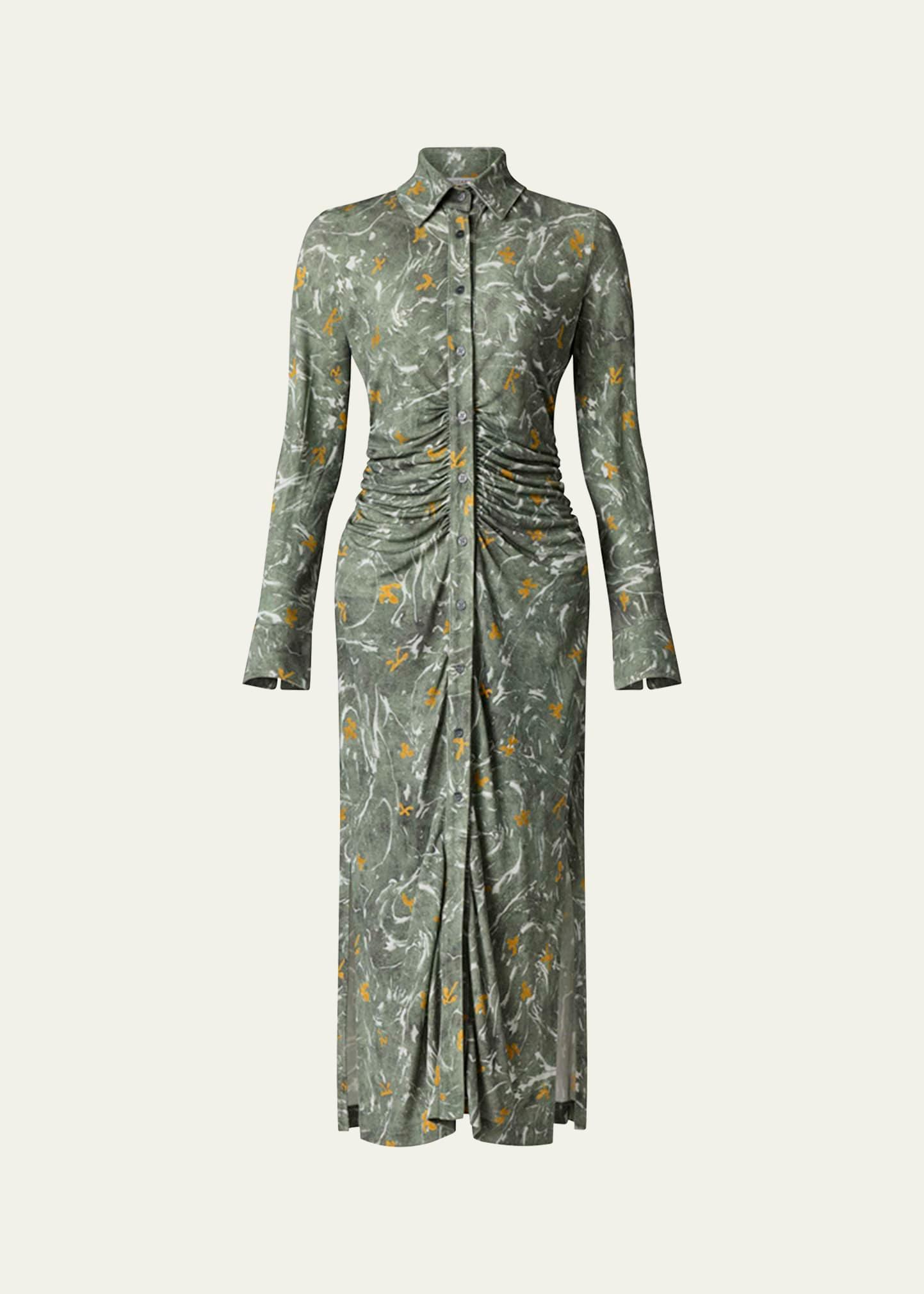 claudia abstract gathered waist dress