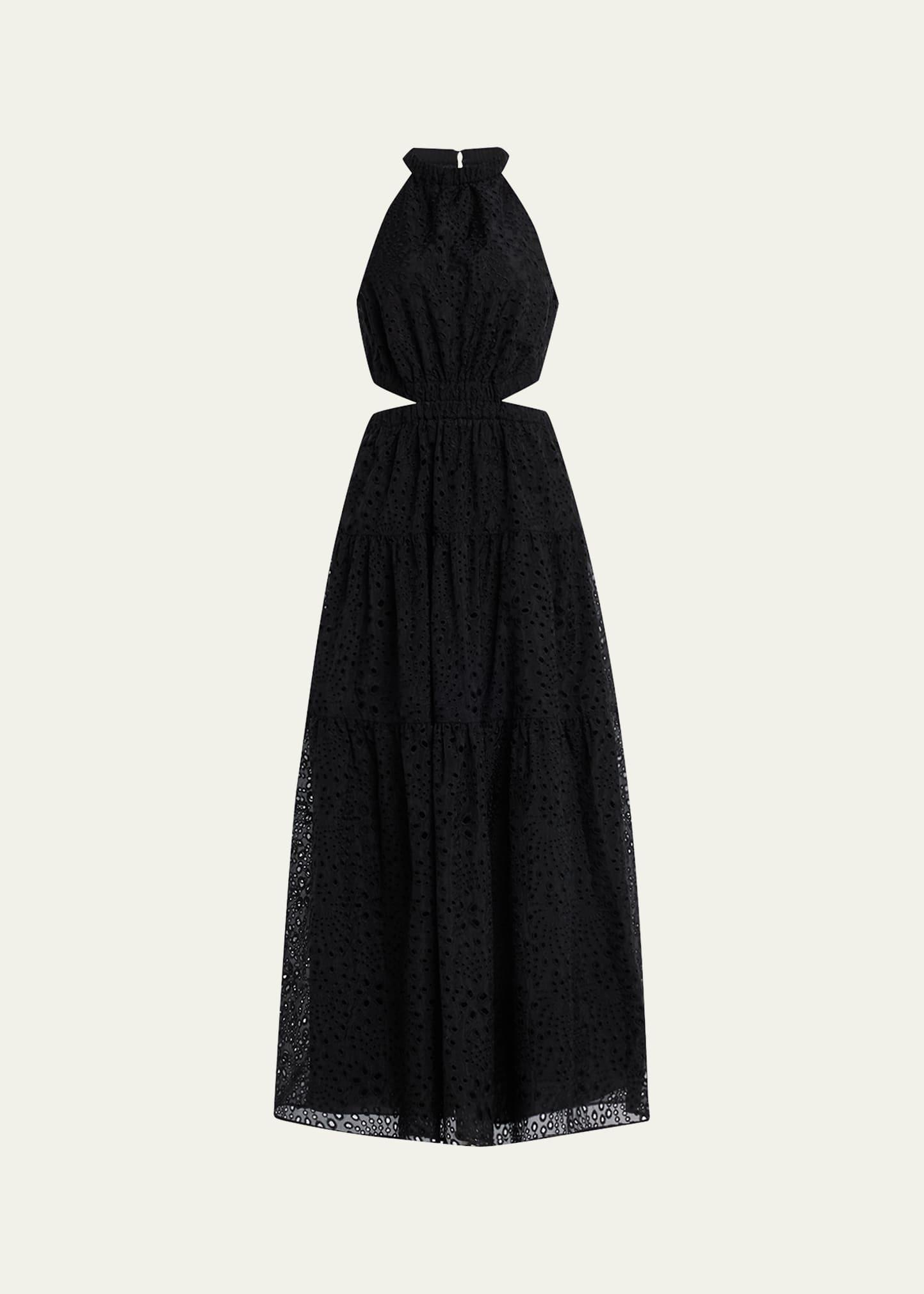 claudia embroidered cutout maxi dress