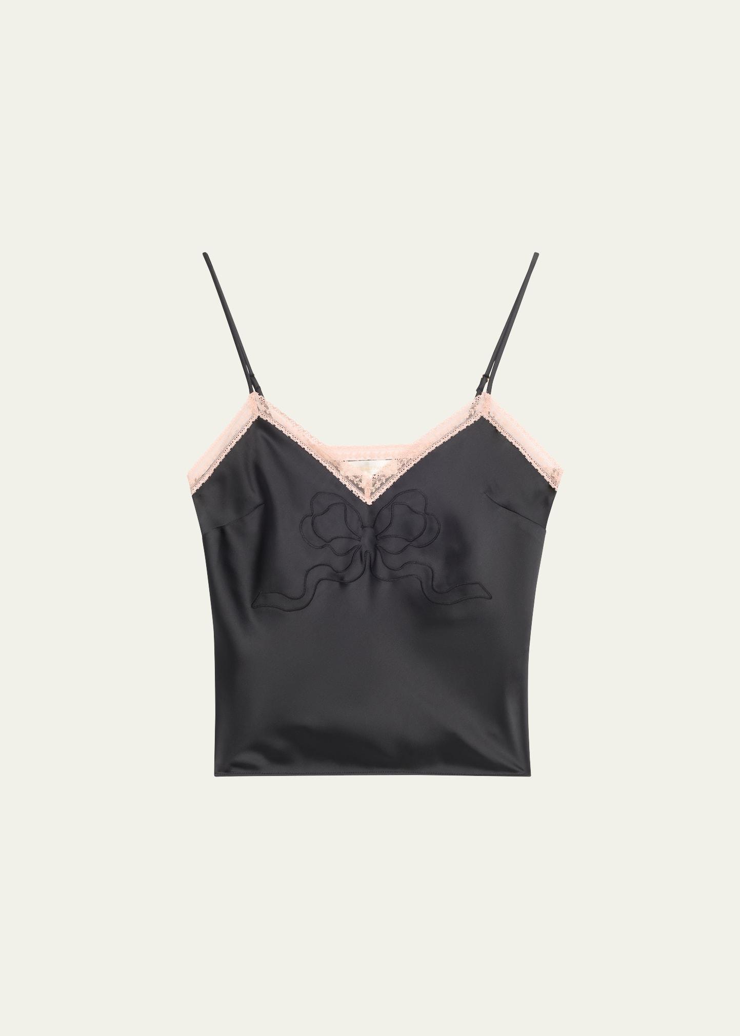 claudina lace-trim tank top