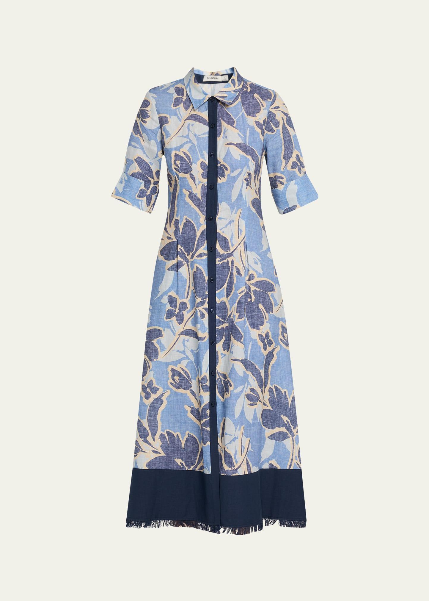 claudine midi shirtdress