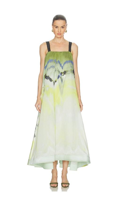 clea filomena maxi dress in green.