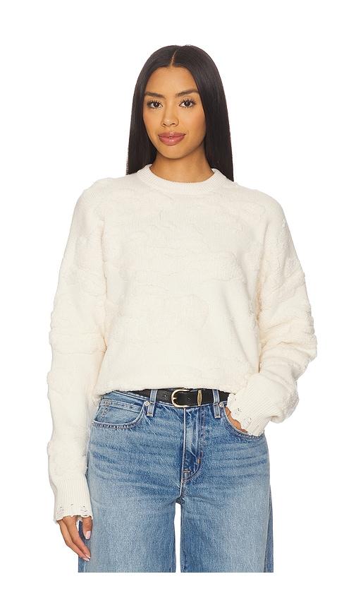 clea lennox cloud jacquard knit in ivory.