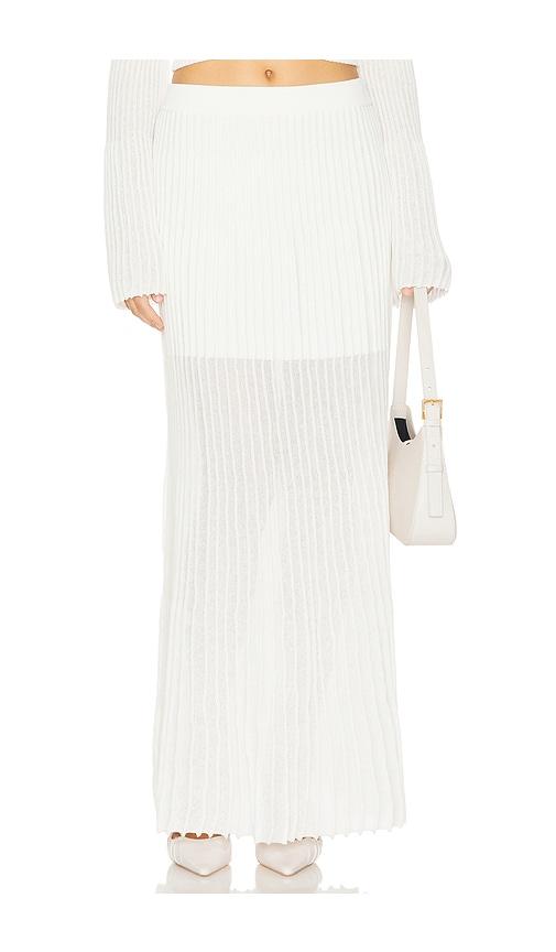 clea manning knit skirt in ivory.