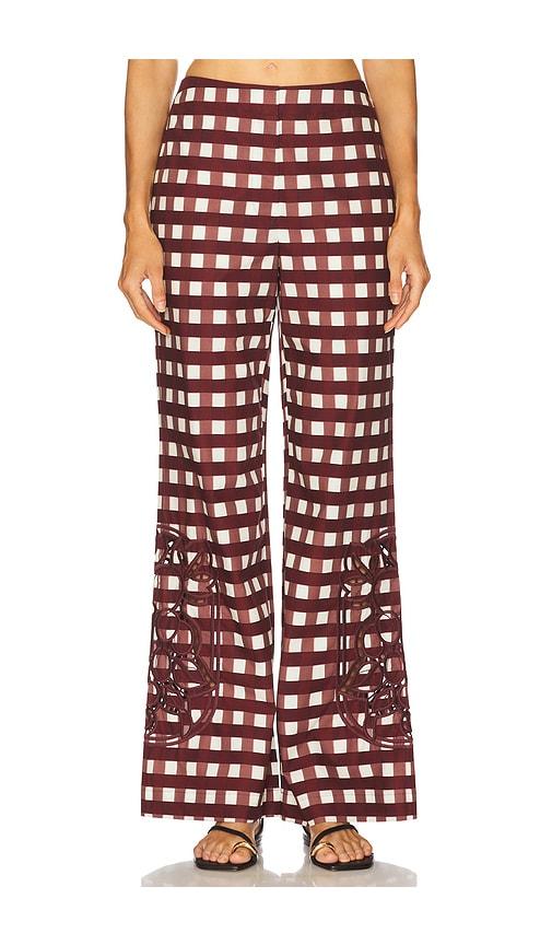 clea roma trouser in wine.