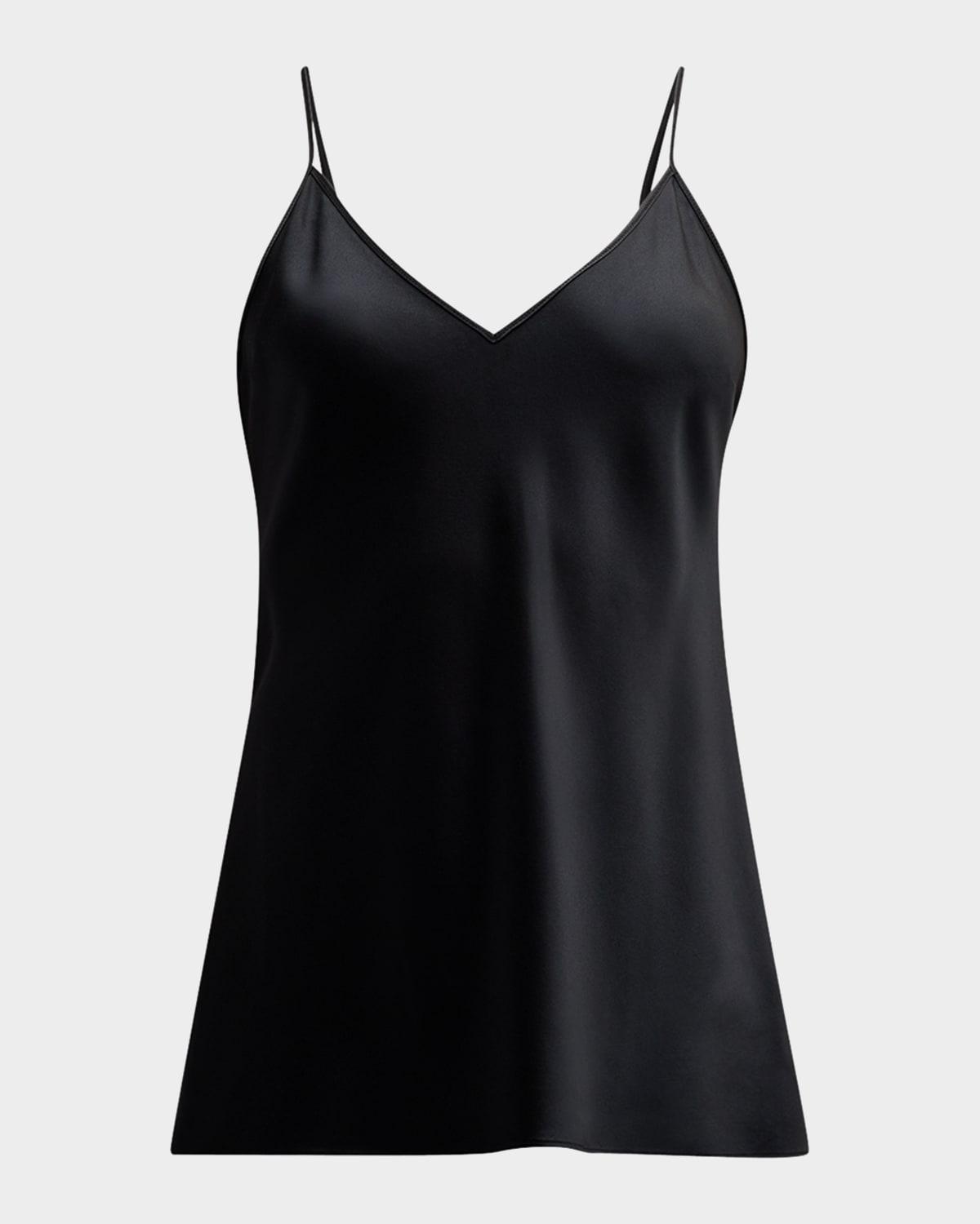 clea sleeveless v-neck silk satin top