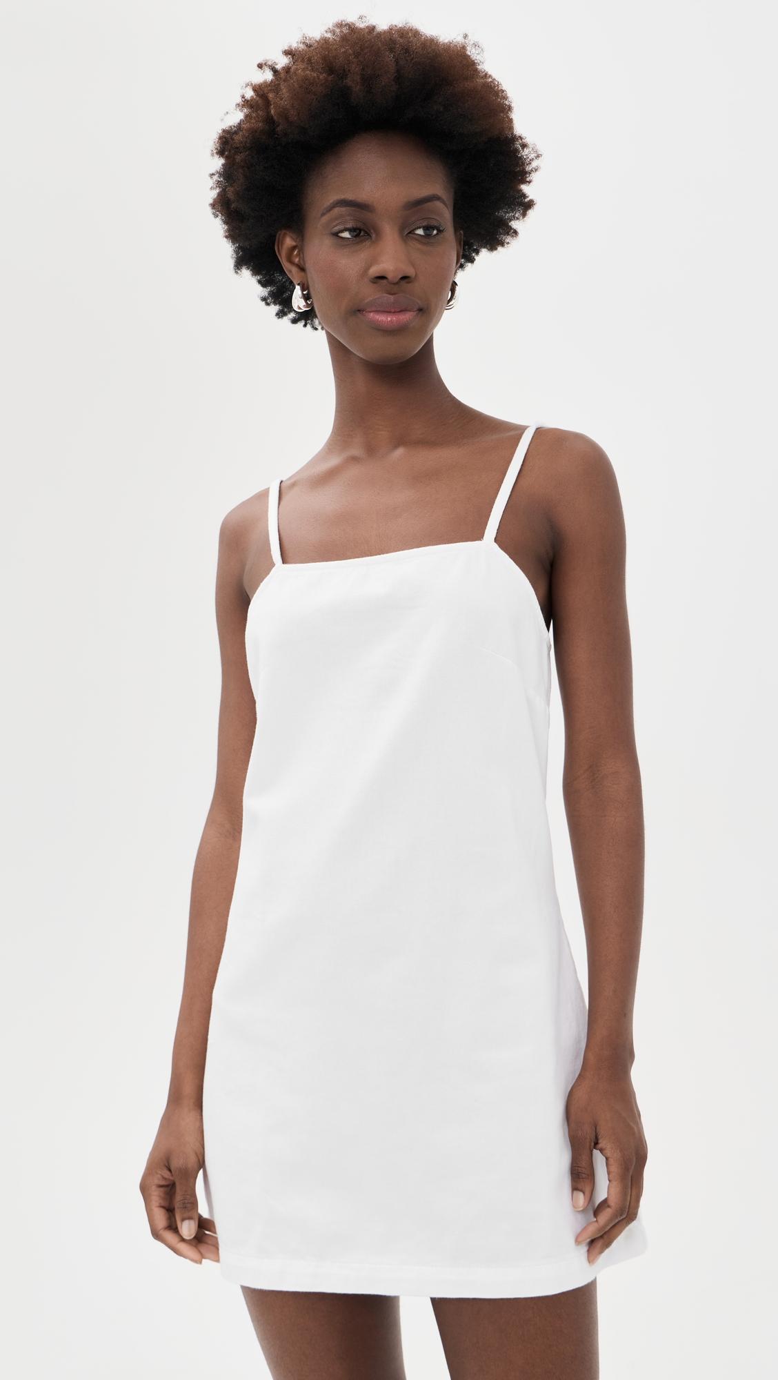 clean denim shift dress