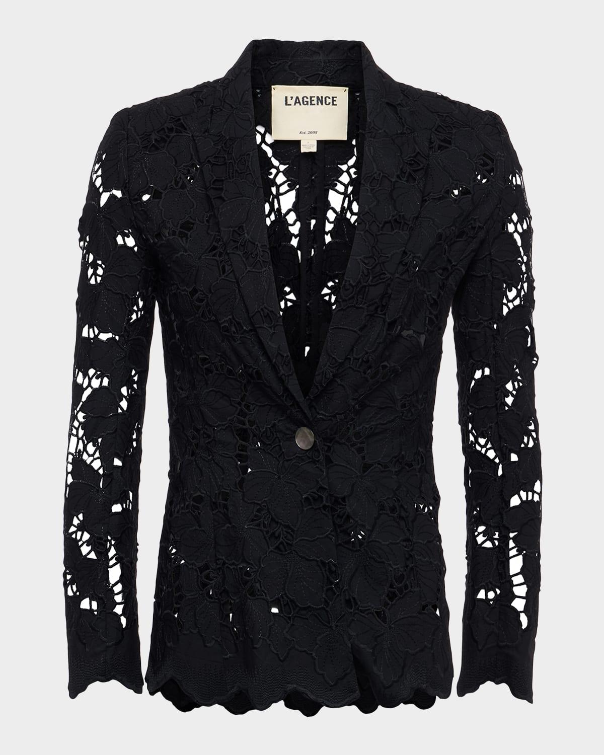 clementine eyelet-embroidered blazer