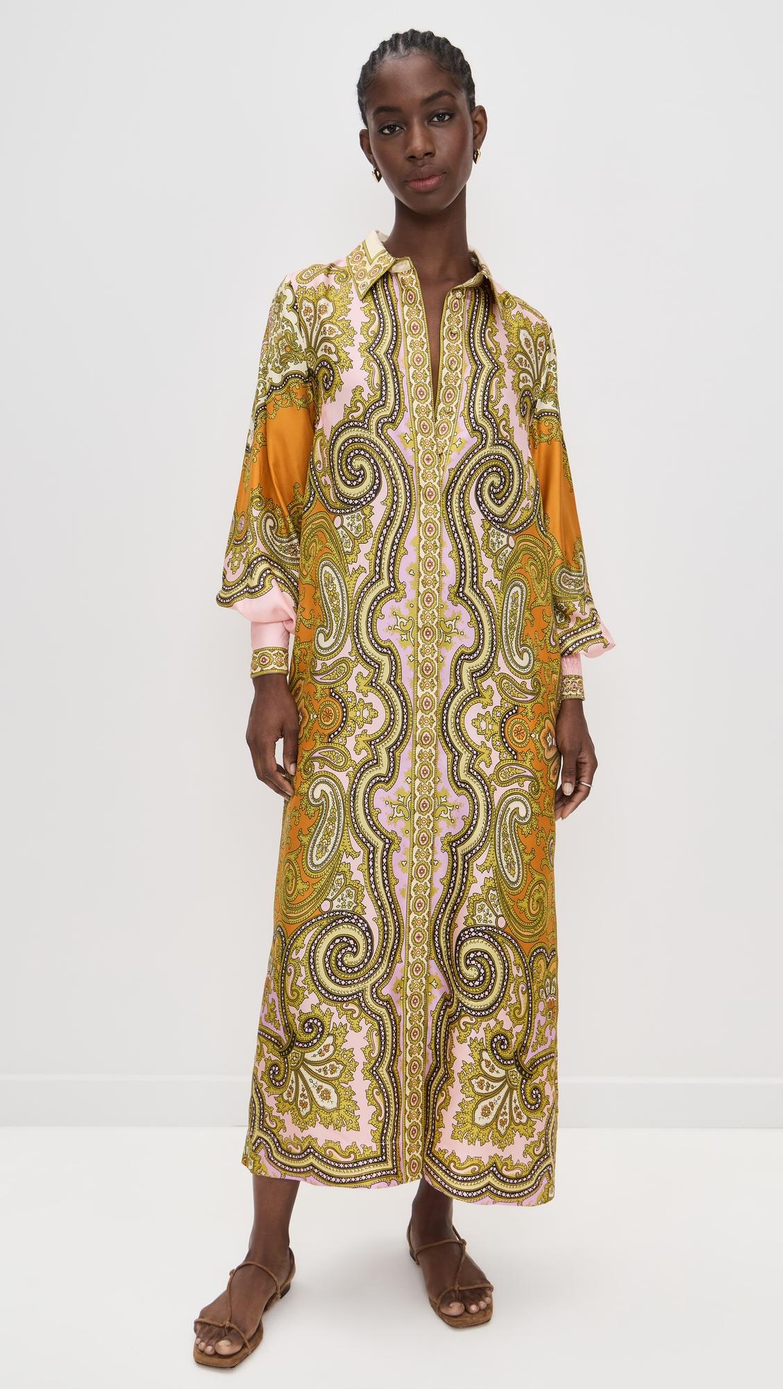 clemenza silk shirtdress