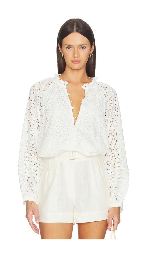 cleobella alicia blouse in ivory.
