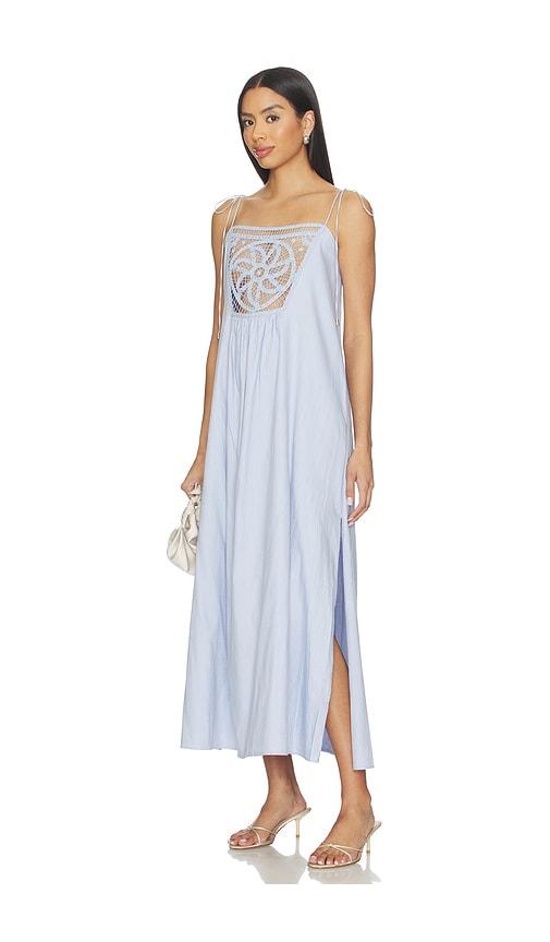 cleobella andromeda cover up dress in baby blue.