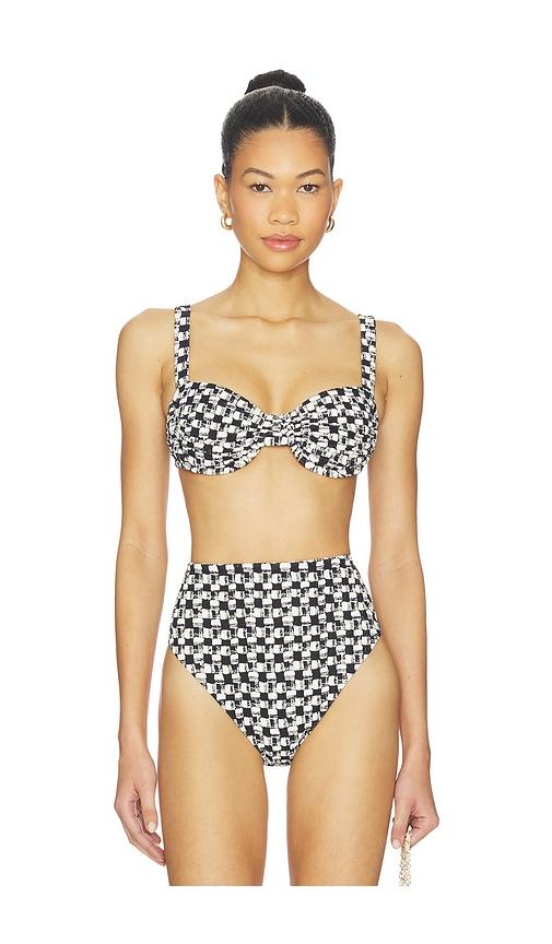 cleobella beckett top in black,white.