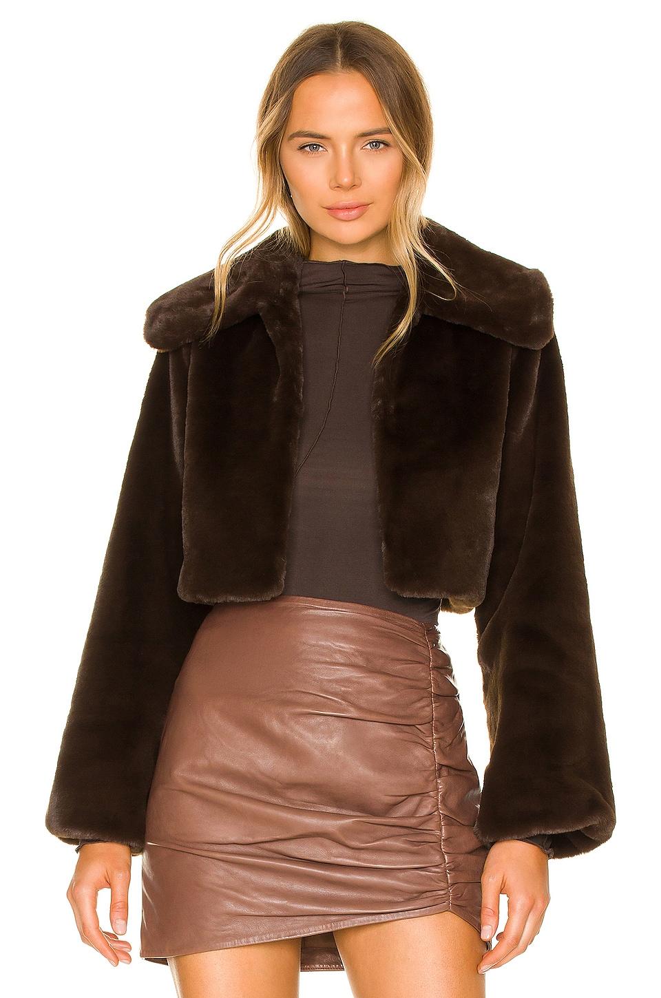 cleobella cropped faux fur jacket