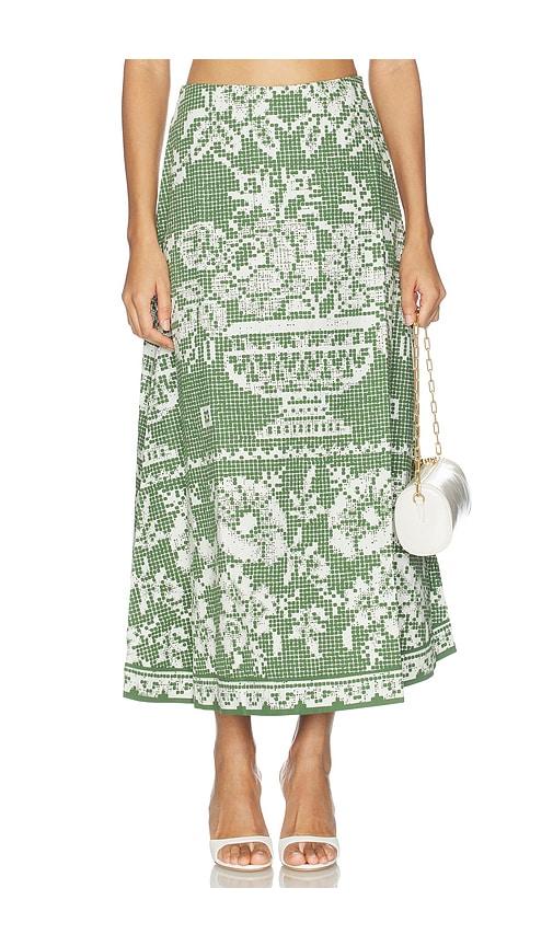 cleobella jasmine ankle skirt in green.
