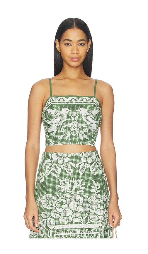 cleobella juniper top in green.