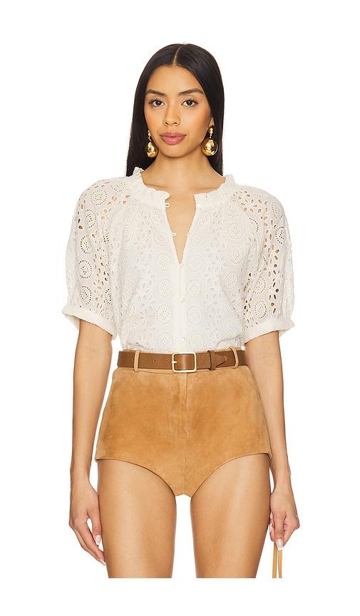 cleobella kate blouse in ivory.