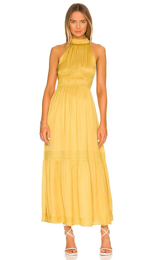 cleobella margot ankle dress in yellow.