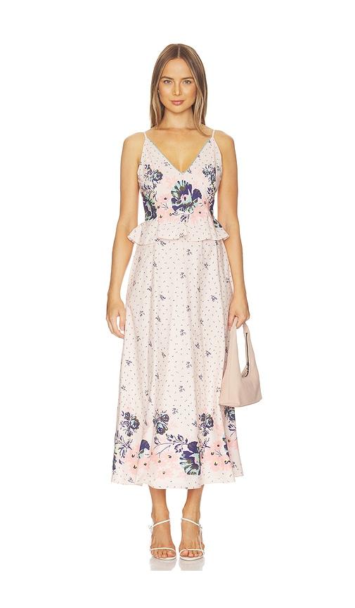 cleobella mena ankle dress in pink.