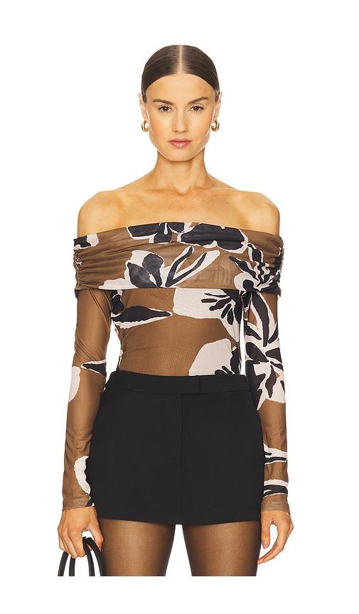 cleobella penelope top in brown,black.