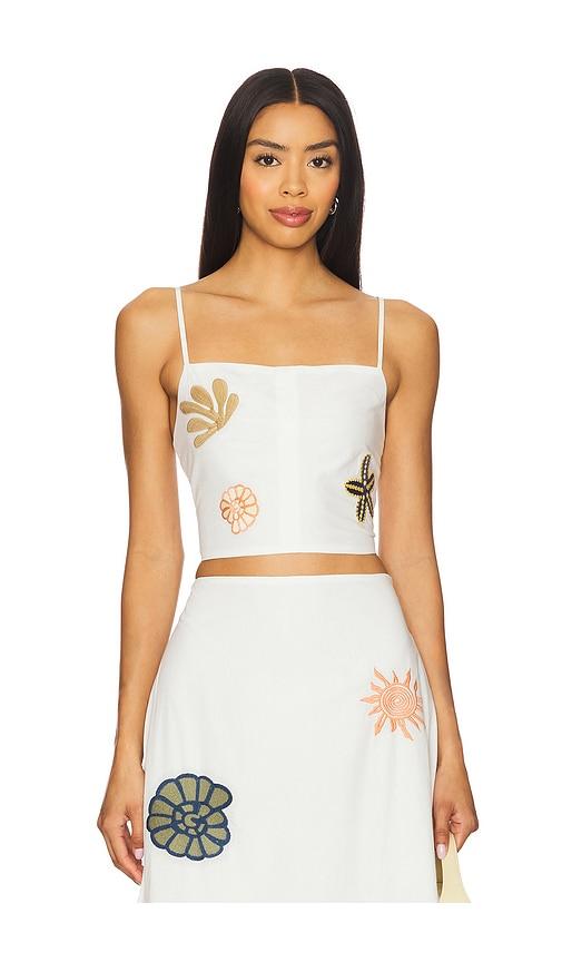 cleobella sage top in ivory.