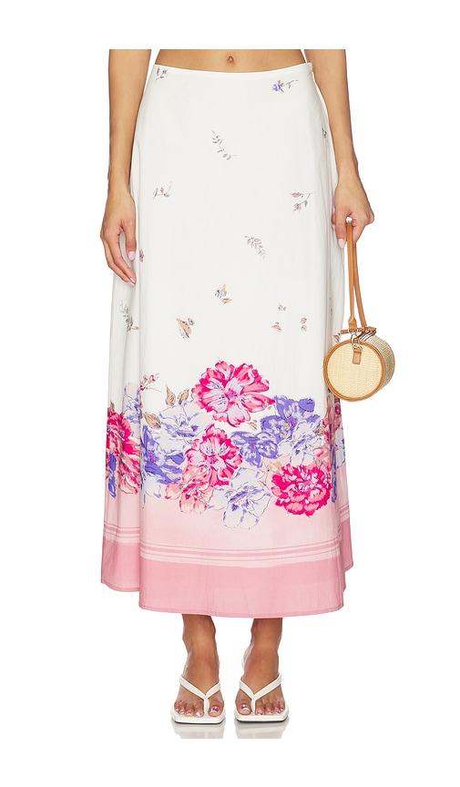 cleobella shea ankle skirt in pink.