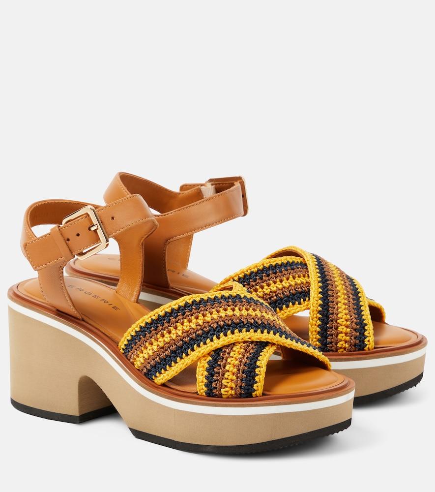 clergerie carya crochet platform sandals