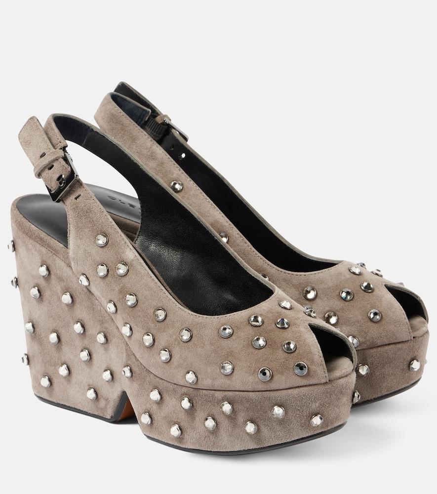 clergerie davina embellished suede peep