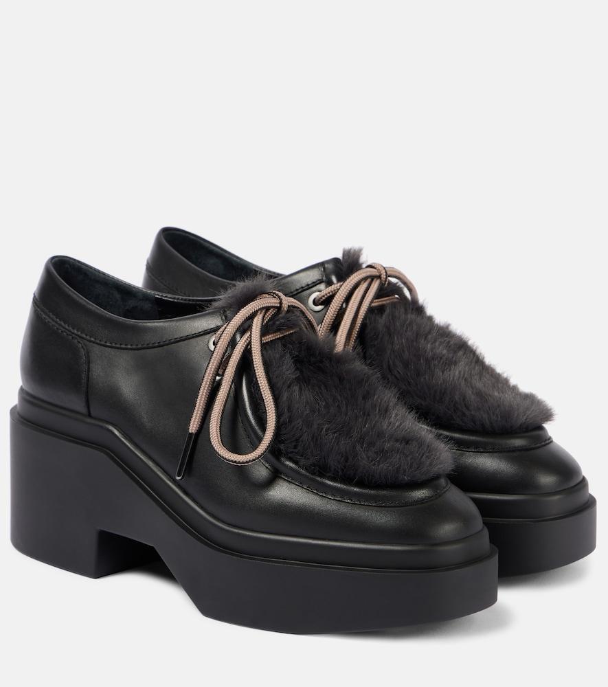 clergerie norton leather platform flats